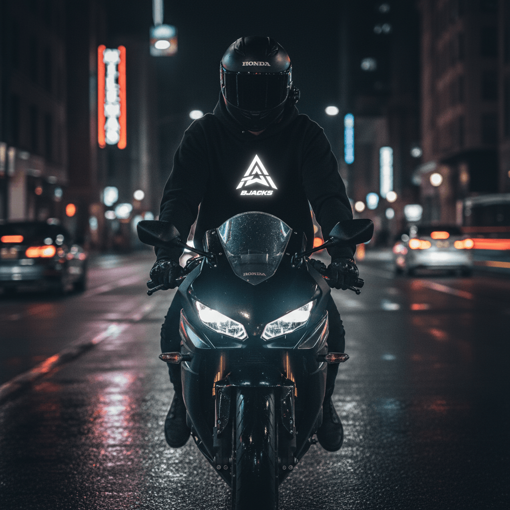 BJACKS Shine in the Dark Reflektörlü Premium Hoodie