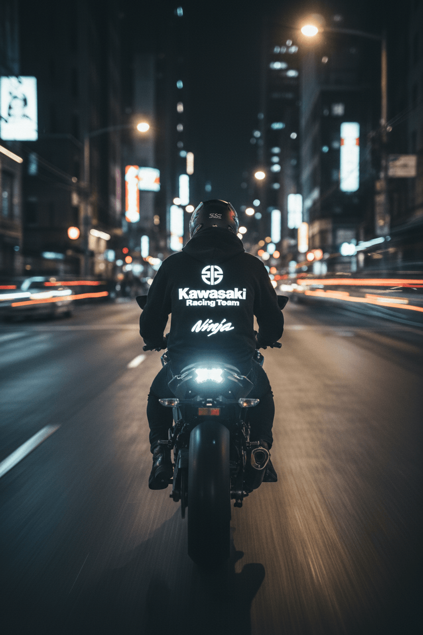 Kawaski Ninja Reflektörlü Premium Hoodie