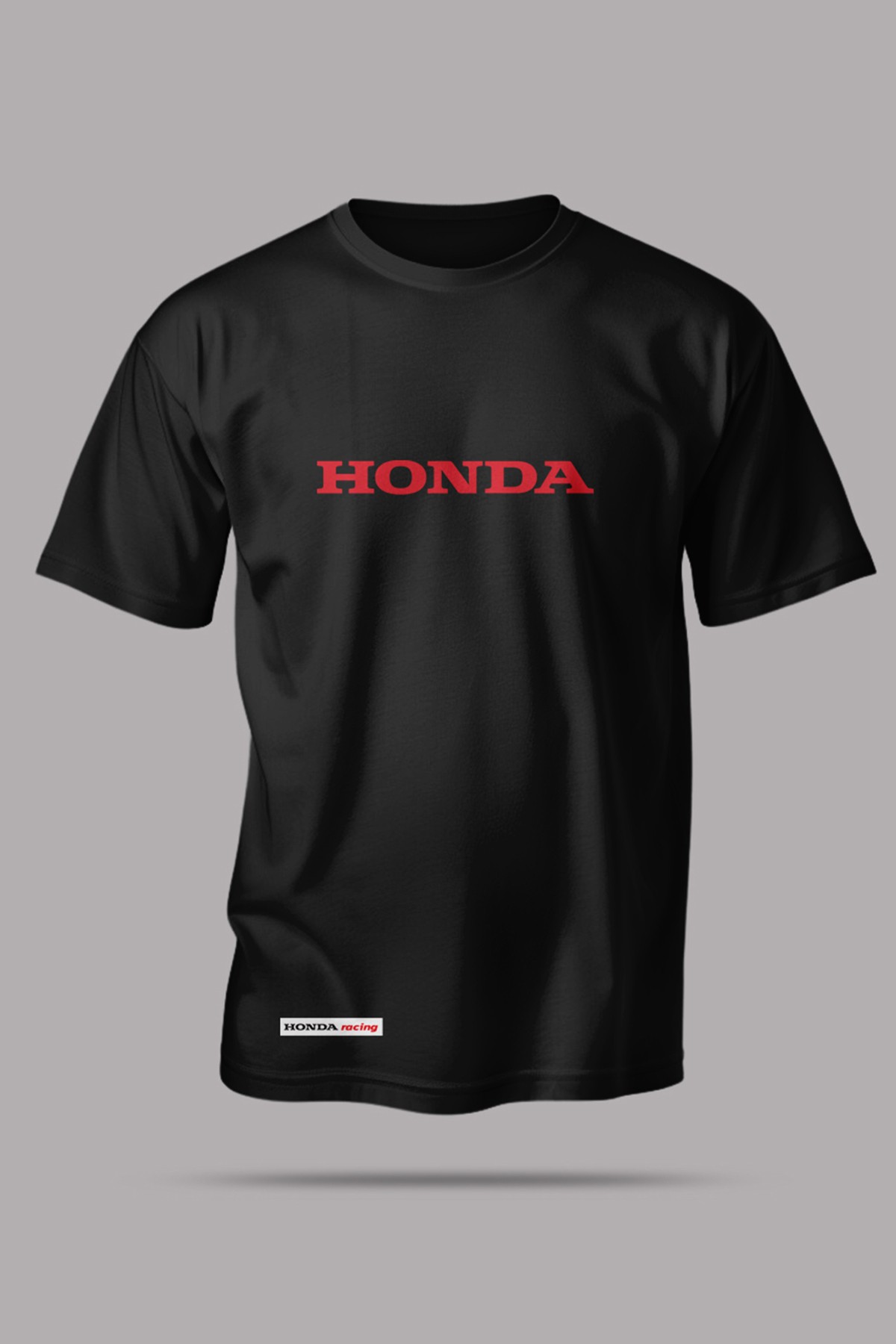 Honda Tutkunlarına Özel Honda Baskılı Premium Tişört - Siyah - Kırmızı Yazı