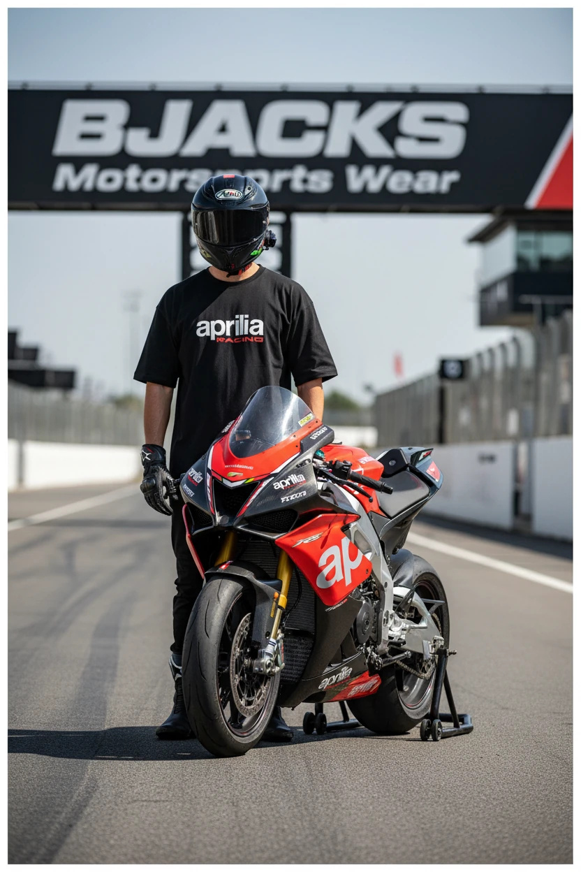 Aprilia Racing RSV4 Ruhunu Taşıyan Premium Tişört - Siyah