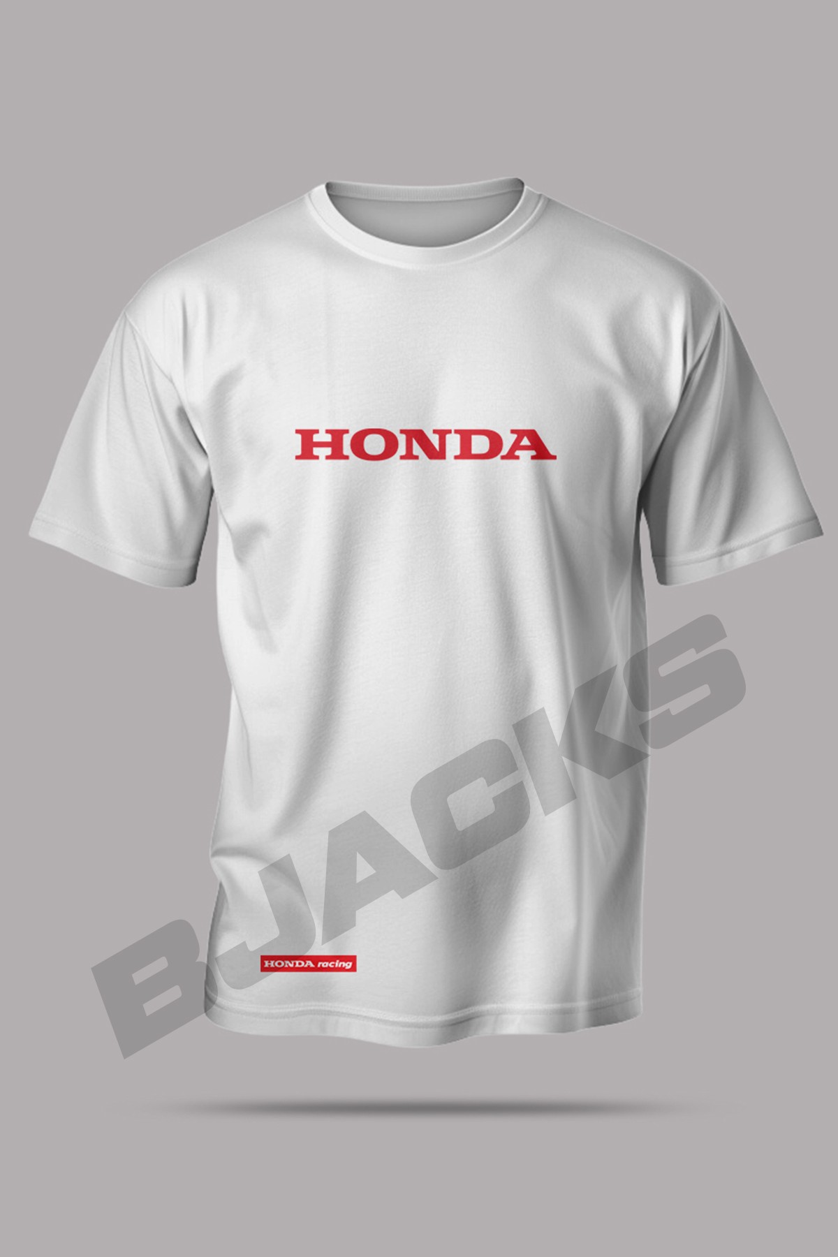 Honda Tutkunlarına Özel Honda Baskılı Premium Tişört - Beyaz - Kırmızı Yazı