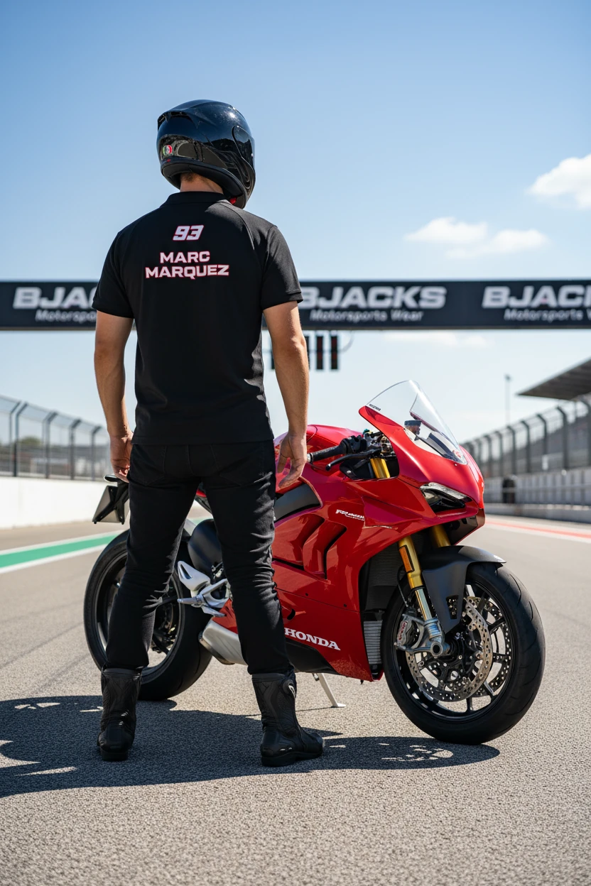 THE DUCATI MARQUEZ — KING OF CORNERS Clima Cool Polo Yakal Özel Premium Tişört
