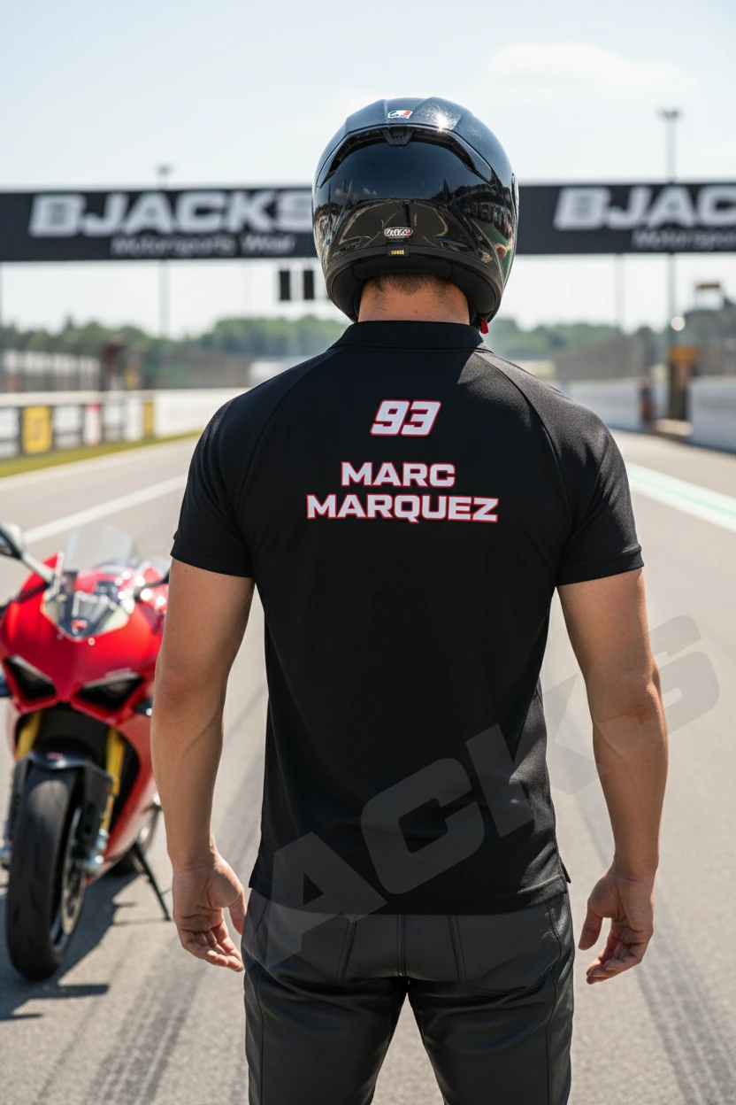 THE DUCATI MARQUEZ — KING OF CORNERS Clima Cool Polo Yakal Özel Premium Tişört
