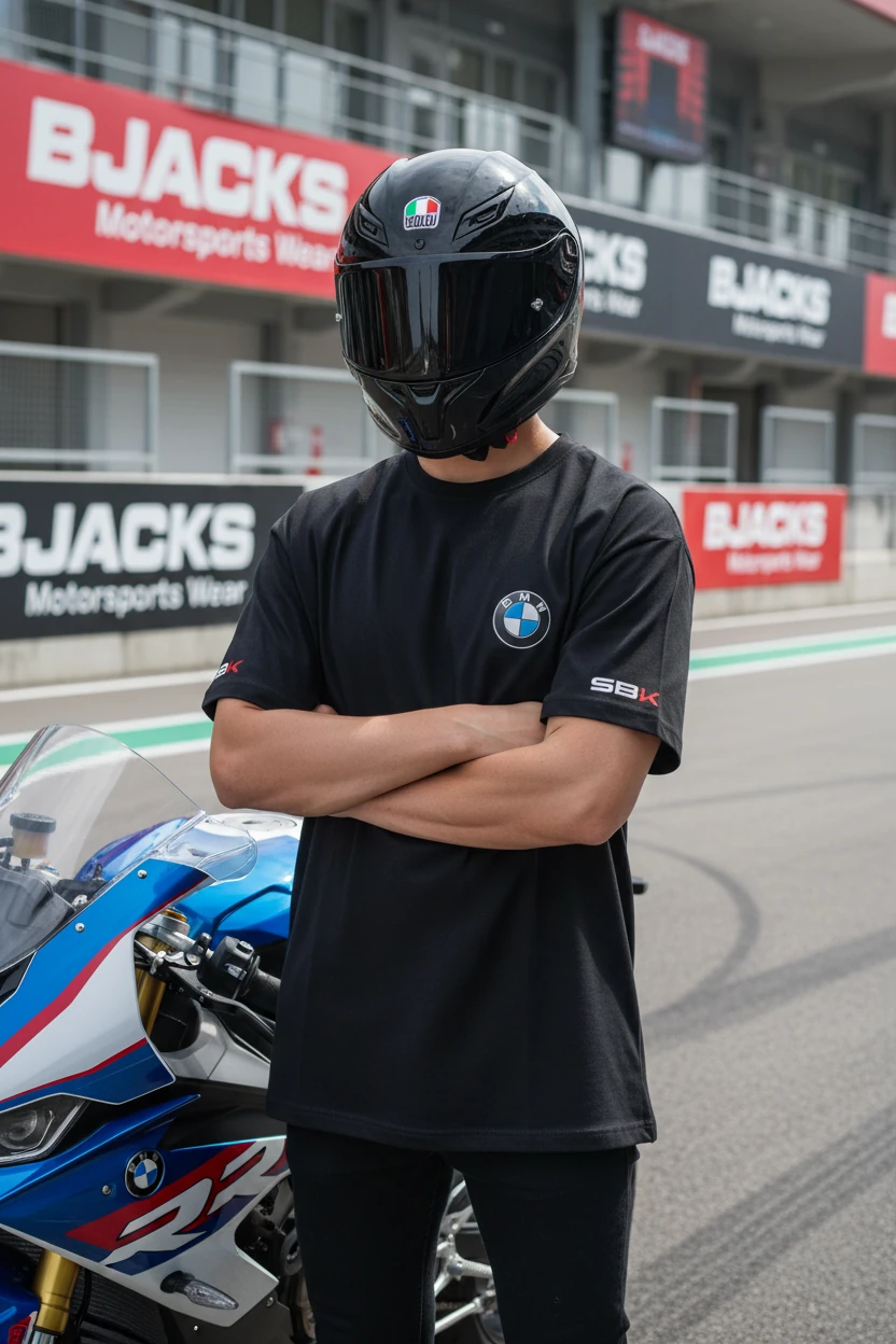BMW Motorrad SBK Özel Tasarım T-Shirt - Siyah