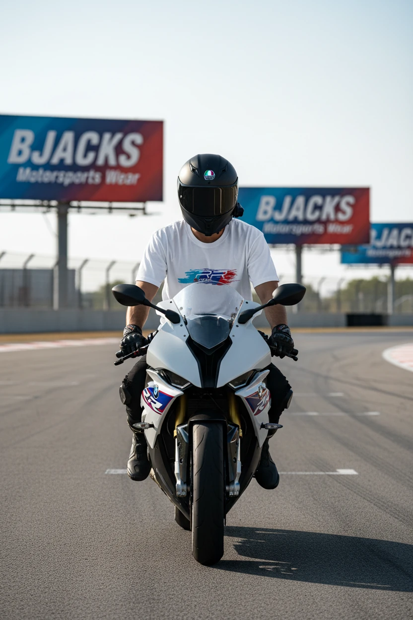 BMW S1000RR MPower Design Premium Tişört - Beyaz