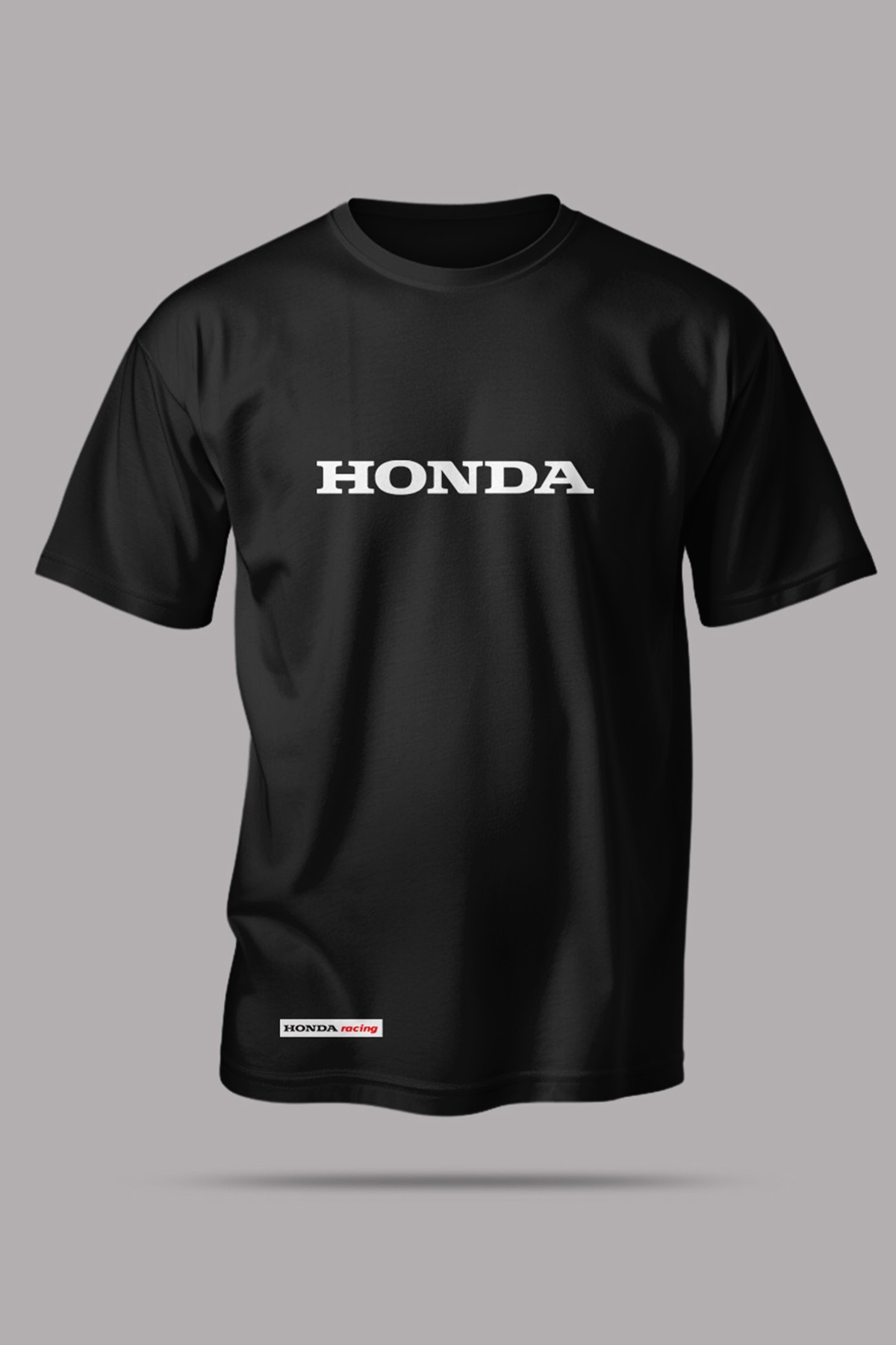 Honda Tutkunlarına Özel Honda Baskılı Premium Tişört - Siyah - Beyaz Yazı
