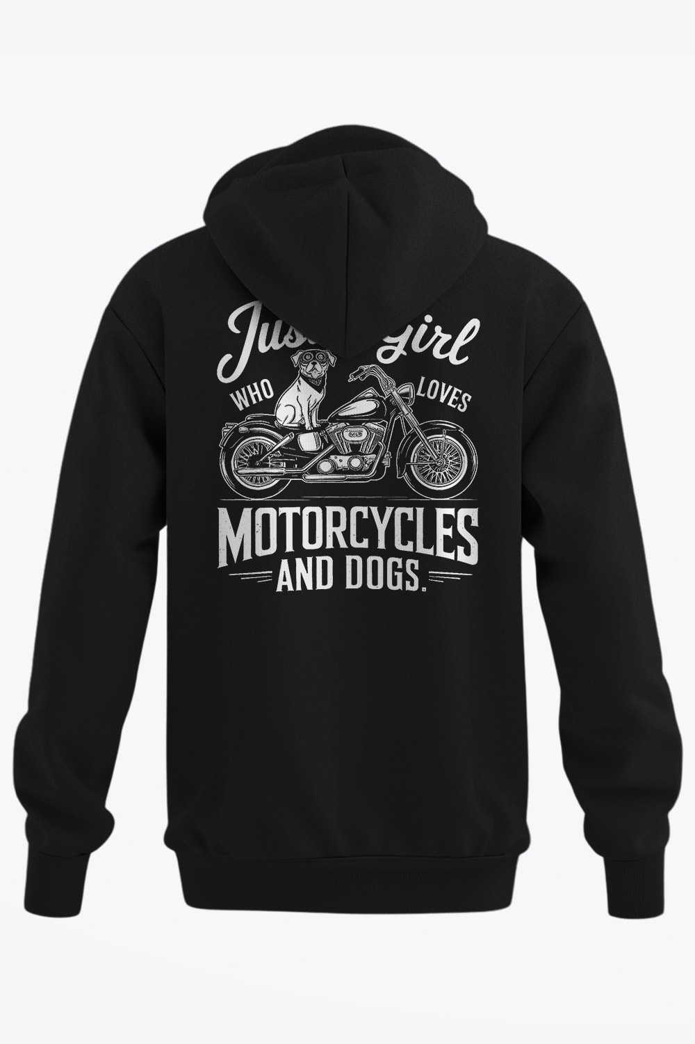 BJACKS Just a Girl Who Love Motorcycle and Dogs Premium Hoodie 