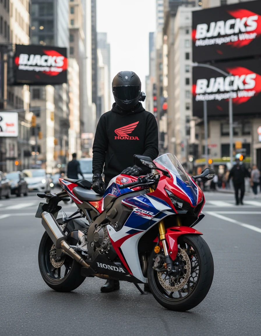 Honda Wing Fireblade Motorcu Hoodie – Kanatlarını Aç, Yol Senin!