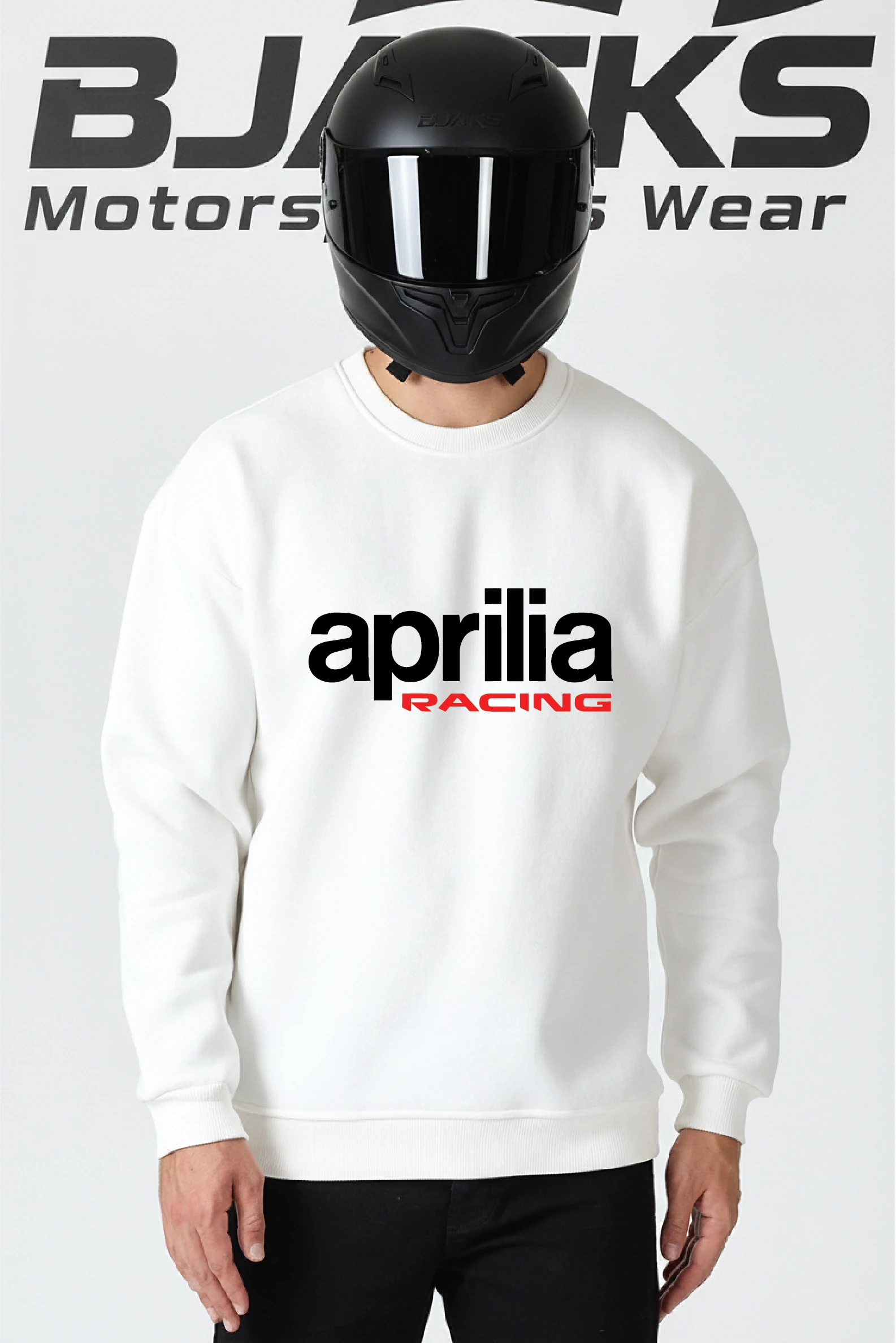 Aprilia Racing Sweatshirt – Agresif Piste Hazır Tarz | Premium Oversize - Beyaz
