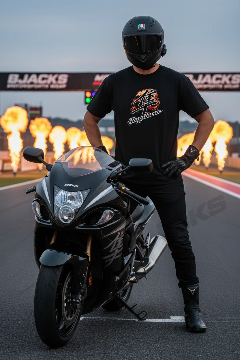 Suzuki Hayabusa On Fire - Suzuki Hayabusa Tutkunlarına Özel Tasarım Premium Tişört