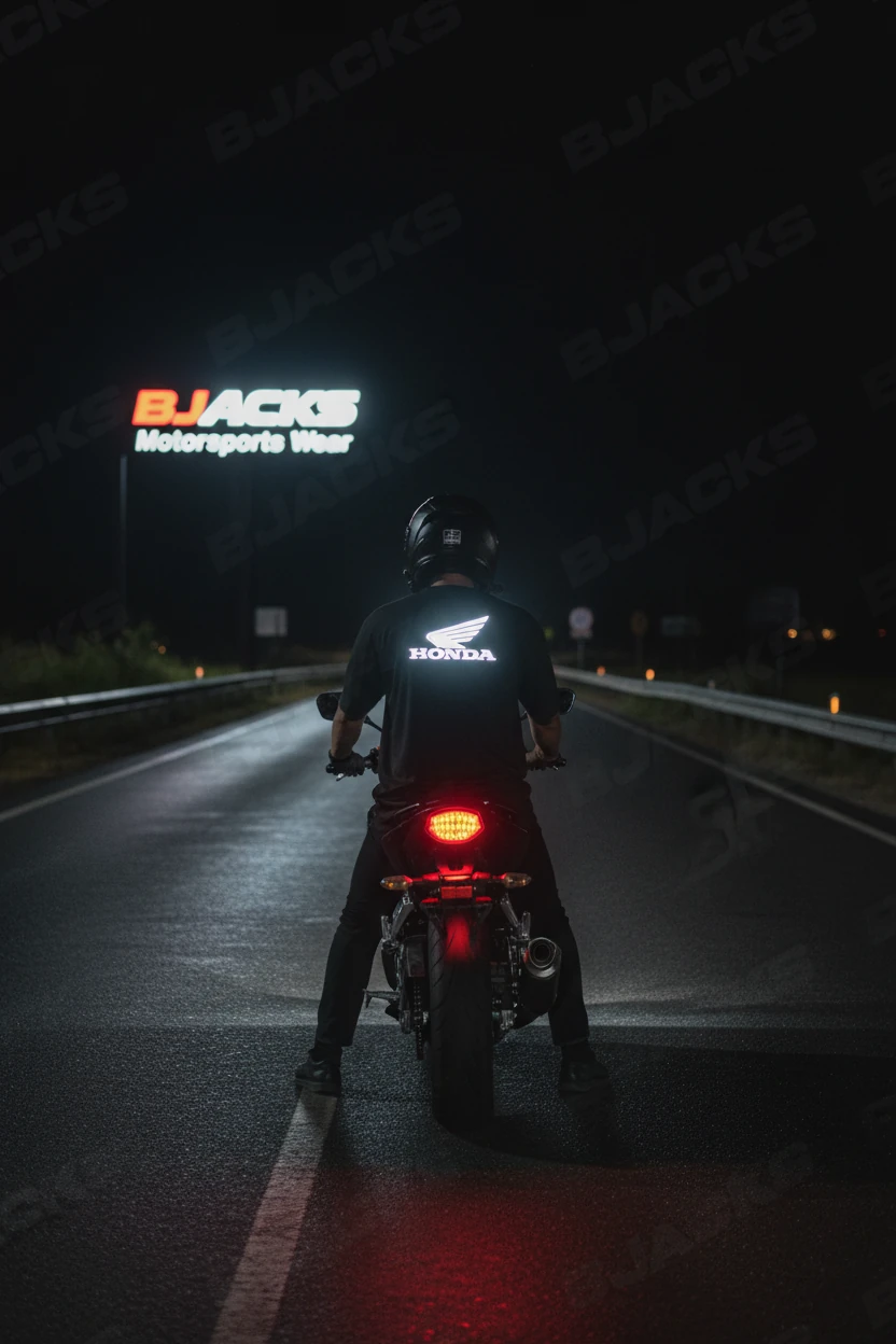 Reflektör Baskılı Honda Özel Premium Tişört - Siyah