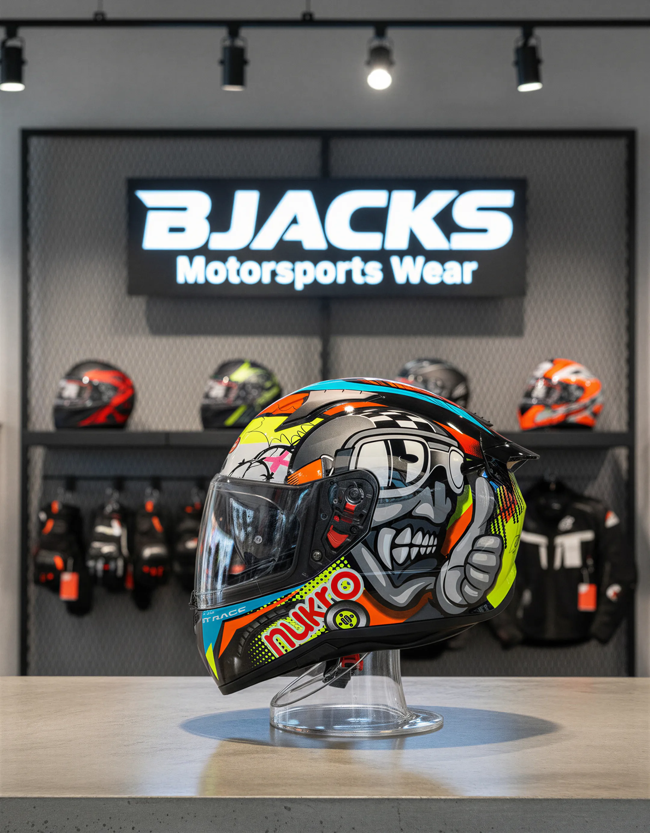 Nukro B-506 Kong Black Red Yellow Kask – ECE 22.06 Sertifikalı, Hafif ve Konforlu