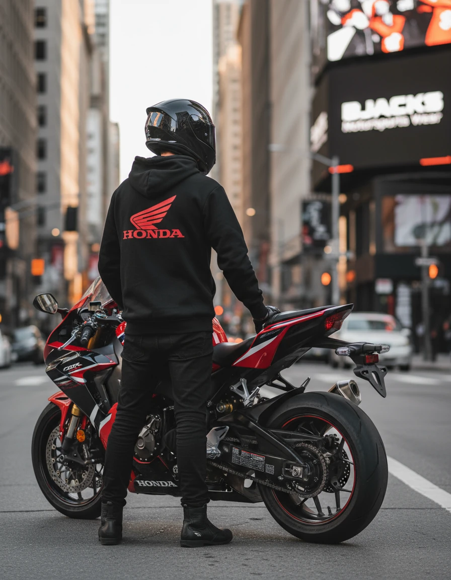 Honda Tutkunlarına Özel Motorcu Hoodie – Hızın Efsanesini Üstüne Giy
