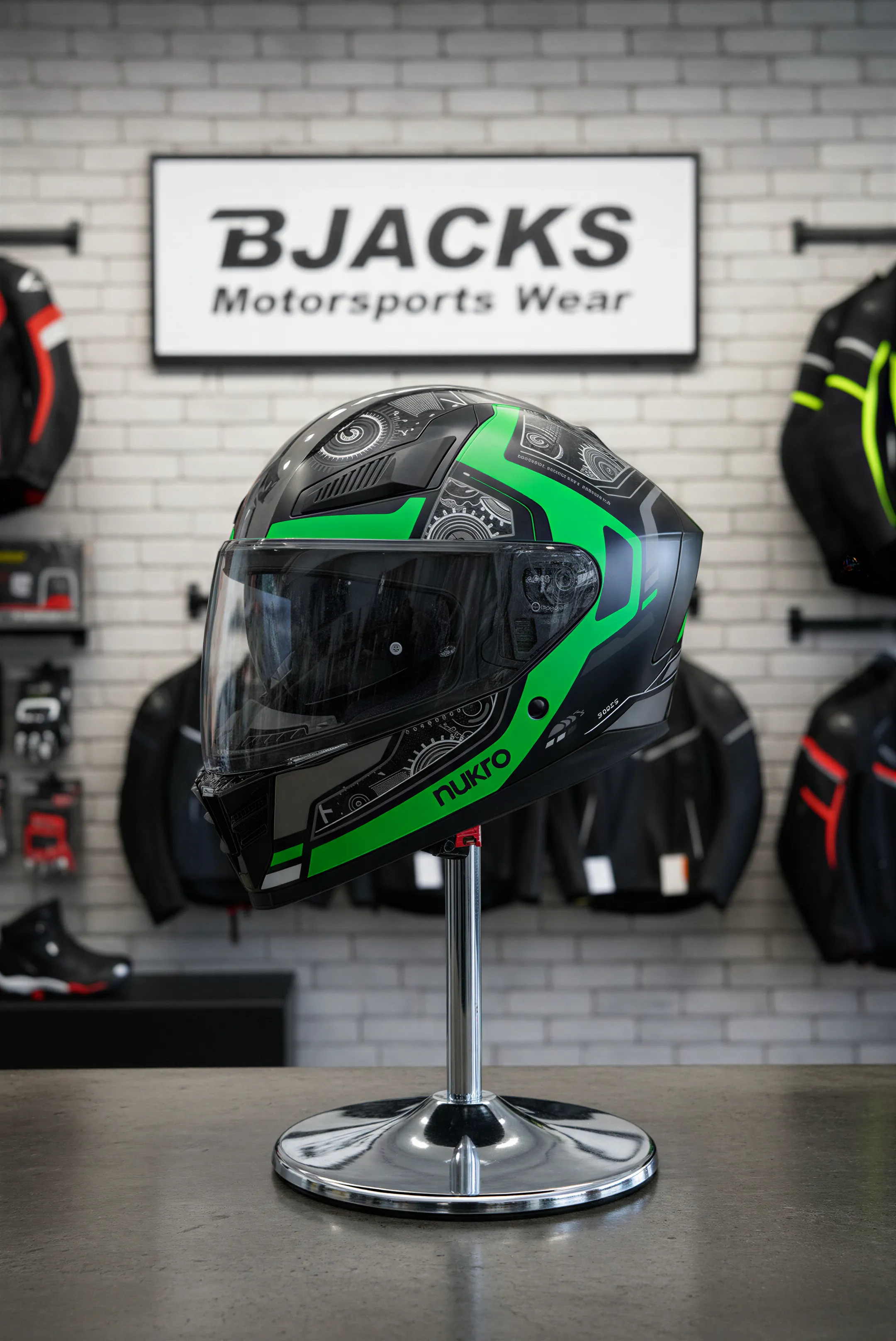 Nukro YM-853 Combat Green Black Kapalı Kask | Pinlock 30 Dahil | Üst Düzey Güvenlik ve Konfor