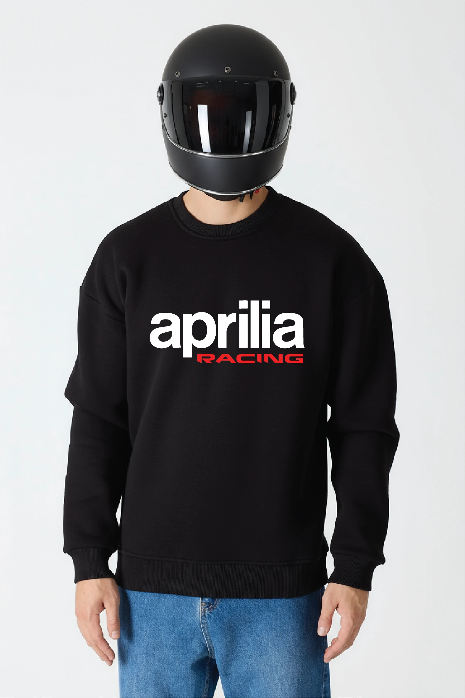 Aprilia Racing Sweatshirt – Agresif Piste Hazır Tarz | Premium Oversize - Siyah