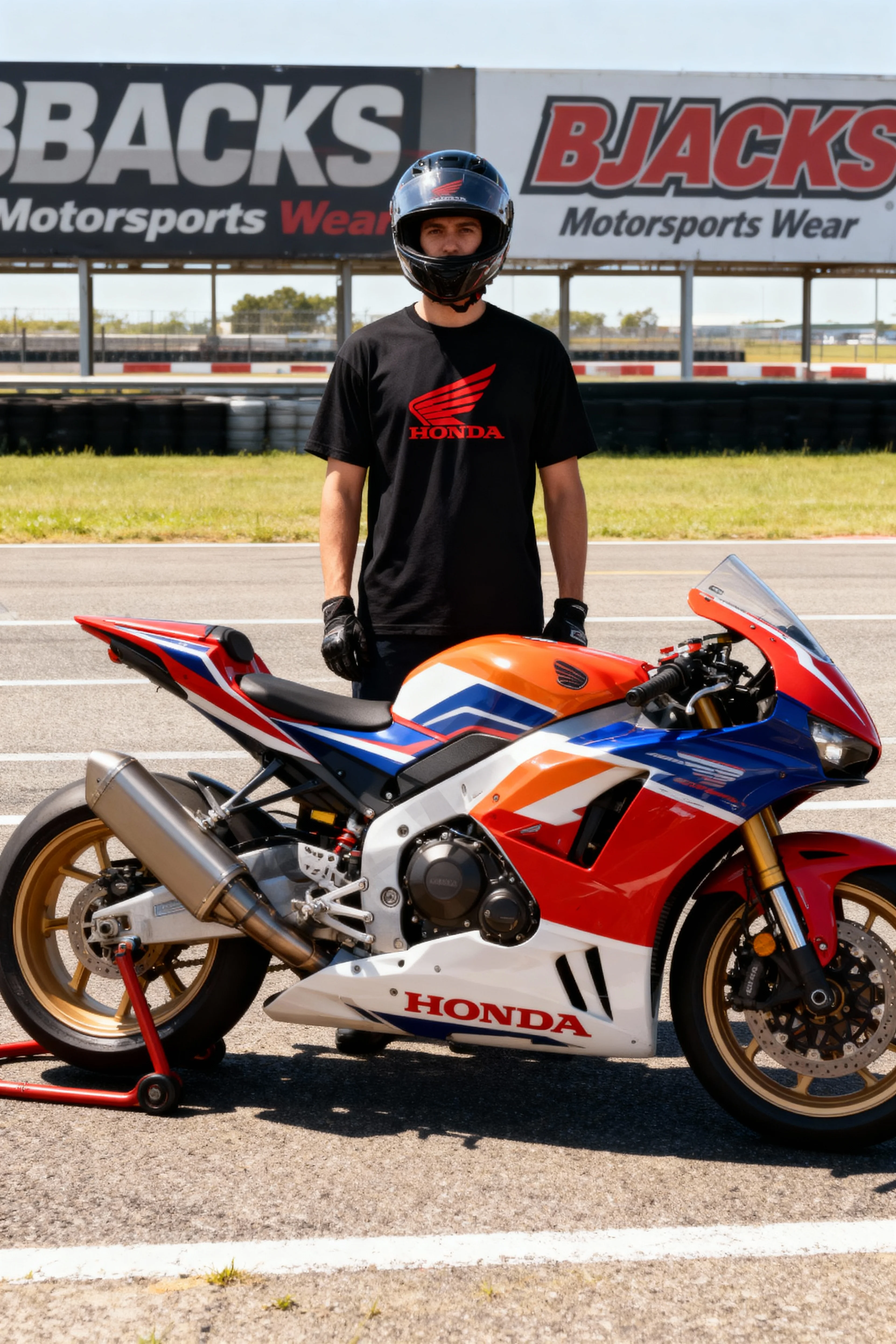 Honda Tutkunlarına Özel Kanatlı Honda Baskılı Premium Tişört - Siyah