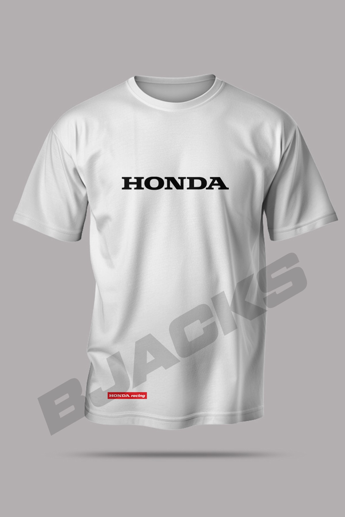 Honda Tutkunlarına Özel Honda Baskılı Premium Tişört - Beyaz - Siyah Yazı