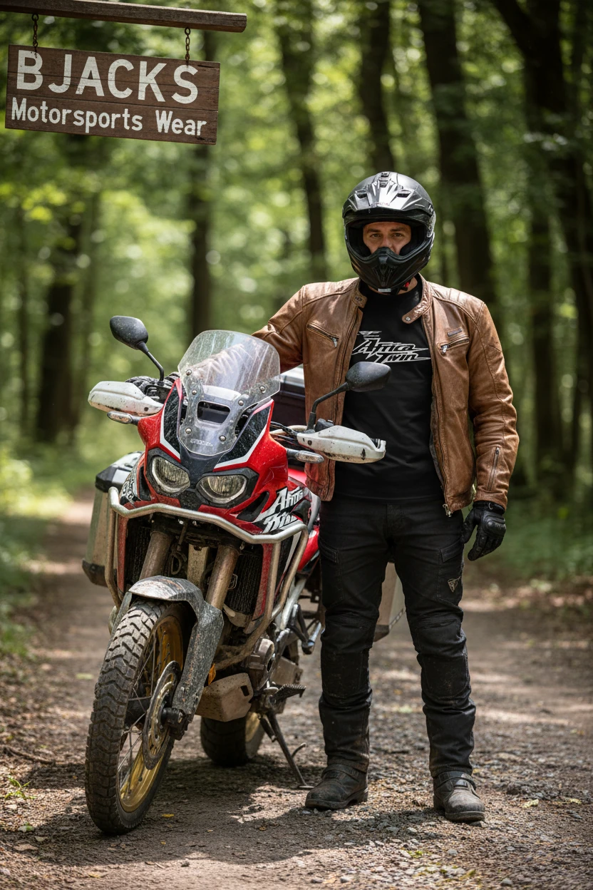 Honda Africa Twin 1000L Baskılı Premium Siyah T-Shirt