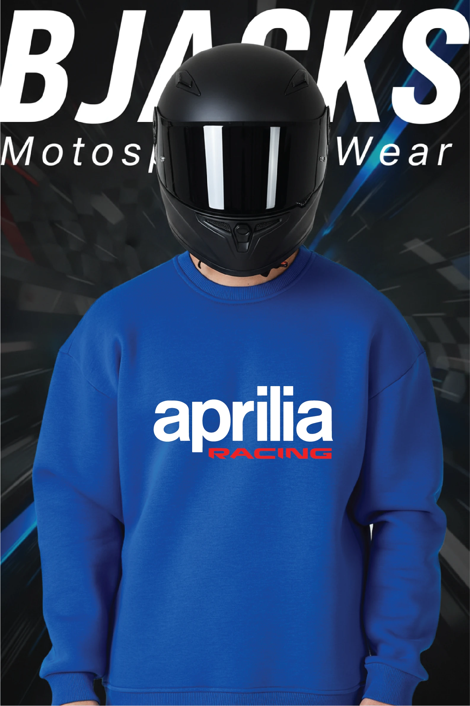 Aprilia Racing Sweatshirt – Agresif Piste Hazır Tarz | Premium Oversize - Mavi