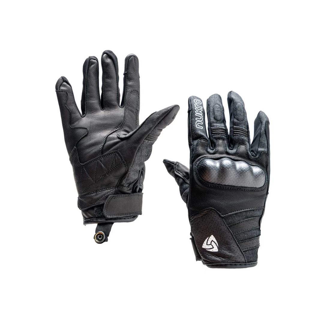 Nukro MILAN Denim Deri Motosiklet Eldiveni – Şehir Stili & Güvenli Kavrama