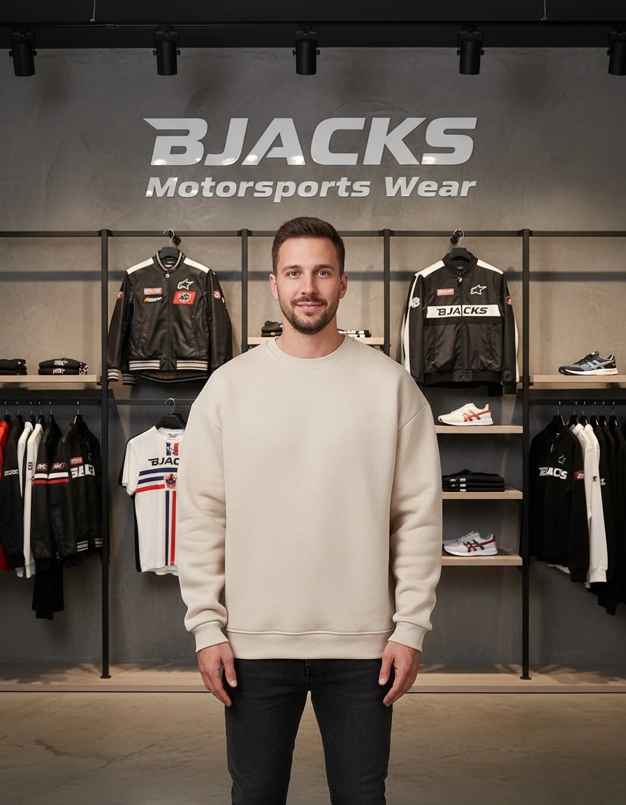 Premium Bisiklet Yaka Sweatshirt – Soğuk Geçirmez, Tüylenme Yapmaz, Rahat Kesim - Krem