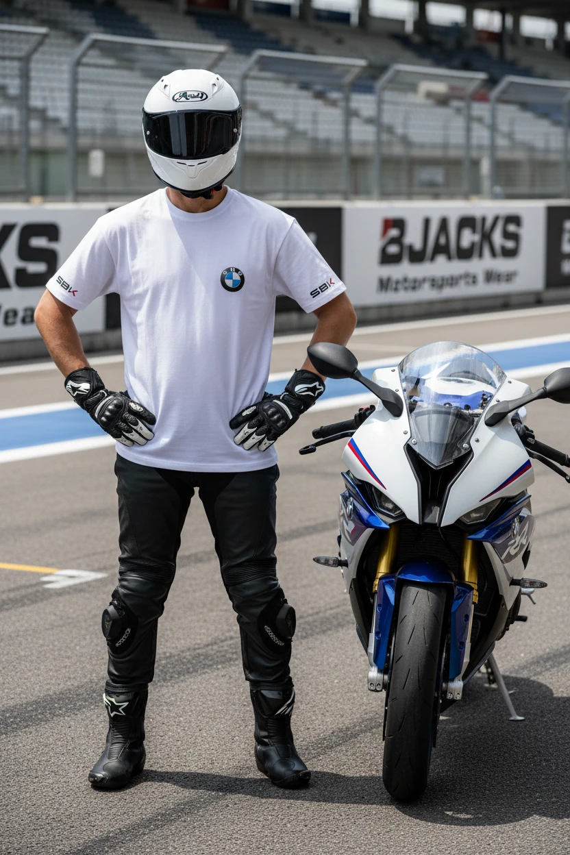 BMW Motorrad SBK Özel Tasarım T-Shirt - Beyaz