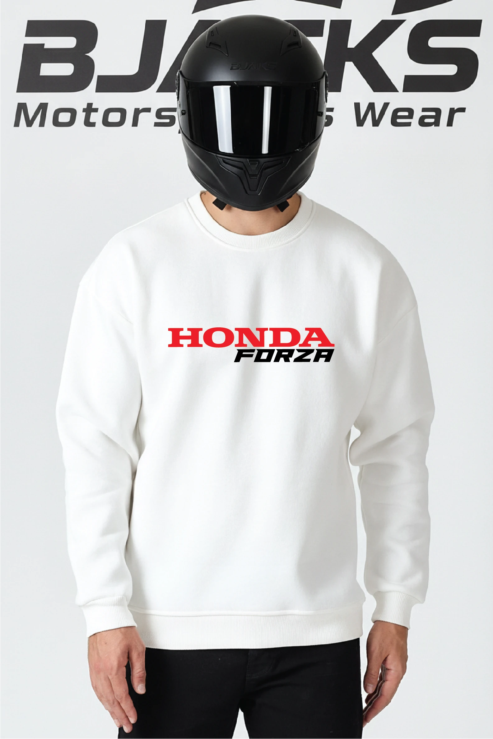 Honda Forza Urban Comfort Sweatshirt – Şehir Sürüş Stilini Yansıtan Premium Motorsports Tasarımı - Beyaz
