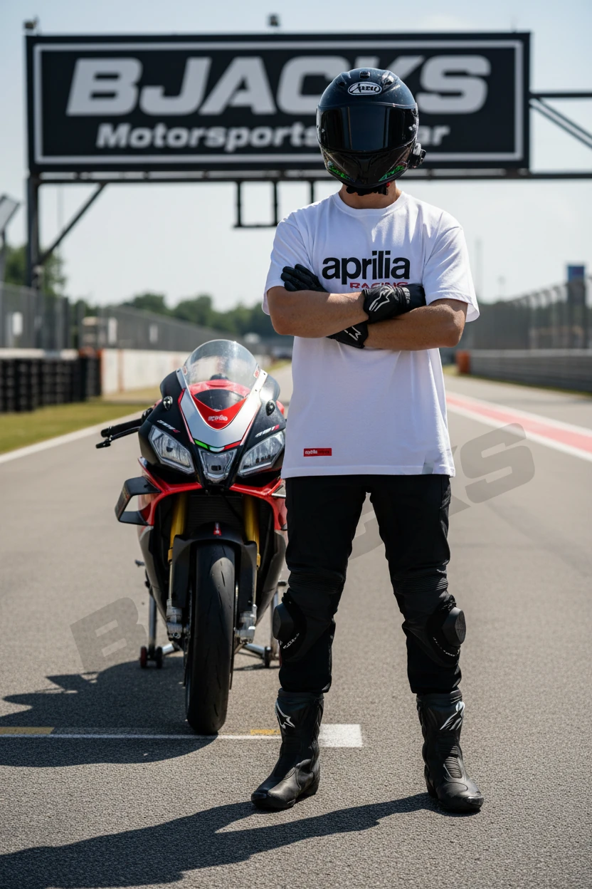 Aprilia Racing RSV4 Ruhunu Taşıyan Premium Tişört - Beyaz