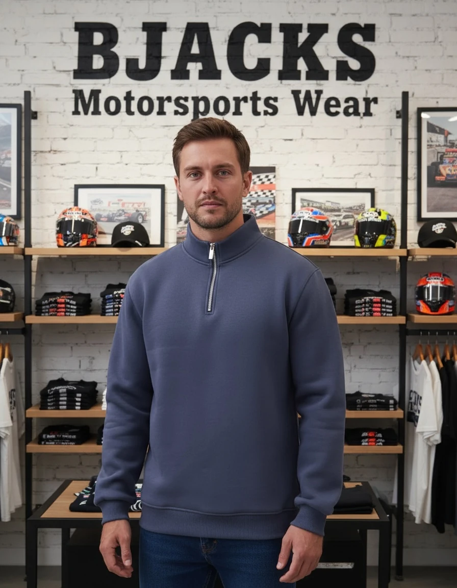 Premium Dik Yaka Fermuarlı Sweatshirt – Soğuk Geçirmez, Tüylenme Yapmaz, Rahat Kesim - Taş