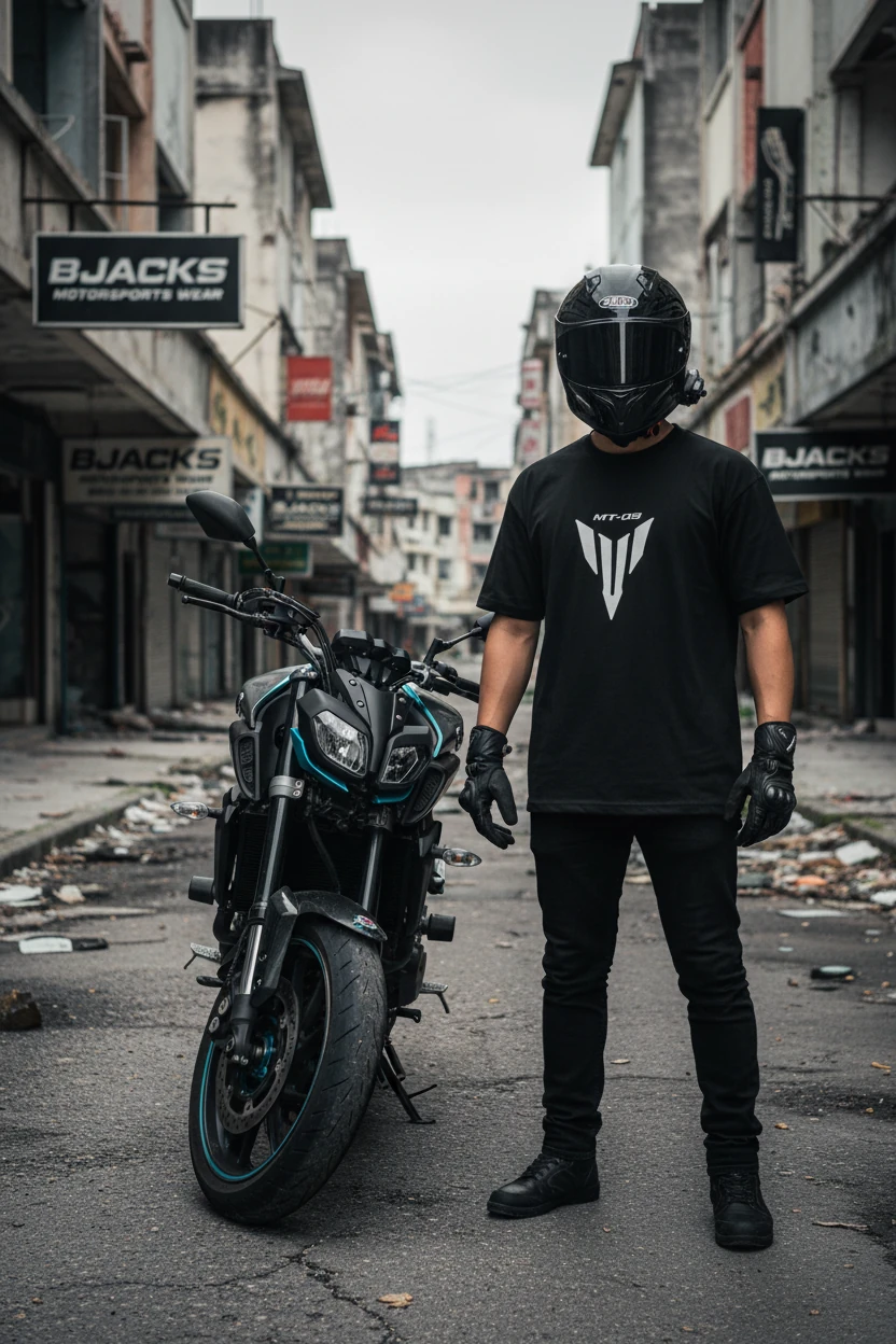 MT-09 Tutkunlarına Özel İkonik Stil Premium Tişört - Siyah