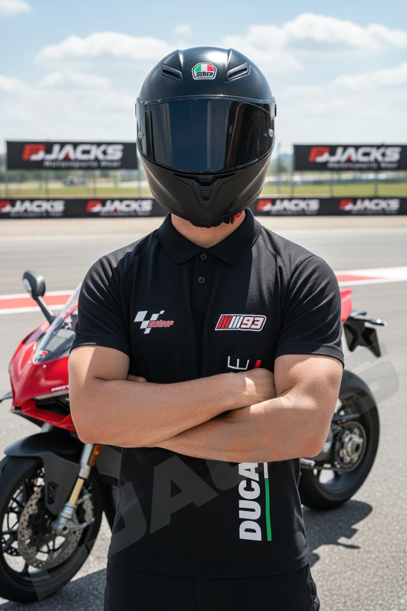 THE DUCATI MARQUEZ — KING OF CORNERS Clima Cool Polo Yakal Özel Premium Tişört