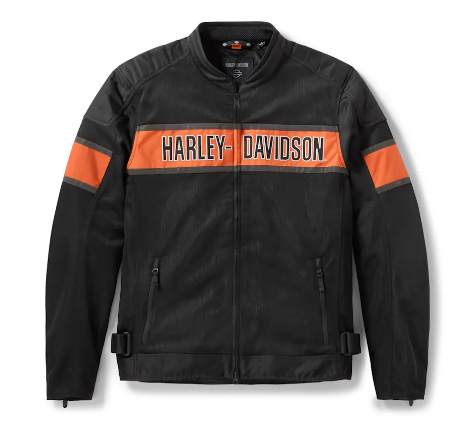 Harley-Davidson 刺繍 バイカージャケット 中綿 M Men's H-D Trenton Mesh Riding Jacket