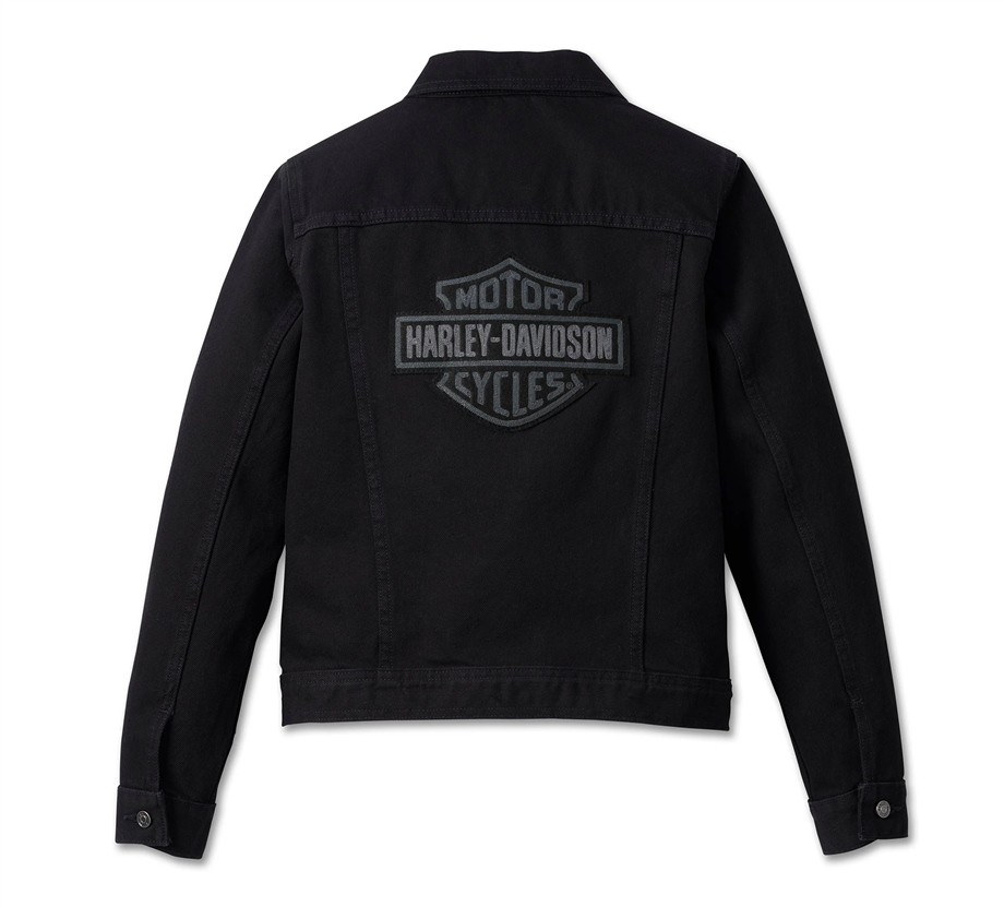 Harley-Davidson® Women's Essential Bar & Shield Denim Jacket - Black Denim