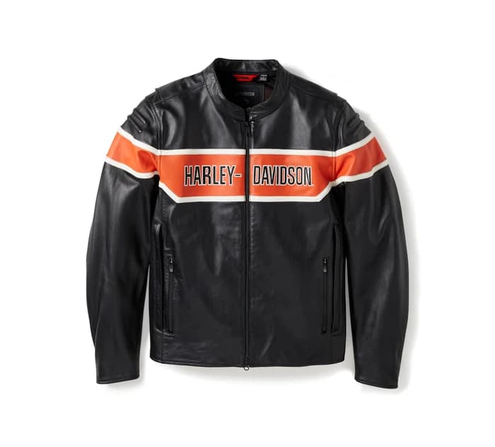 ジャケット・アウター Harley-Davidson Racing Jacket Start Your Enginesレザーレーシングジャケット -ハーレーダビッドソン