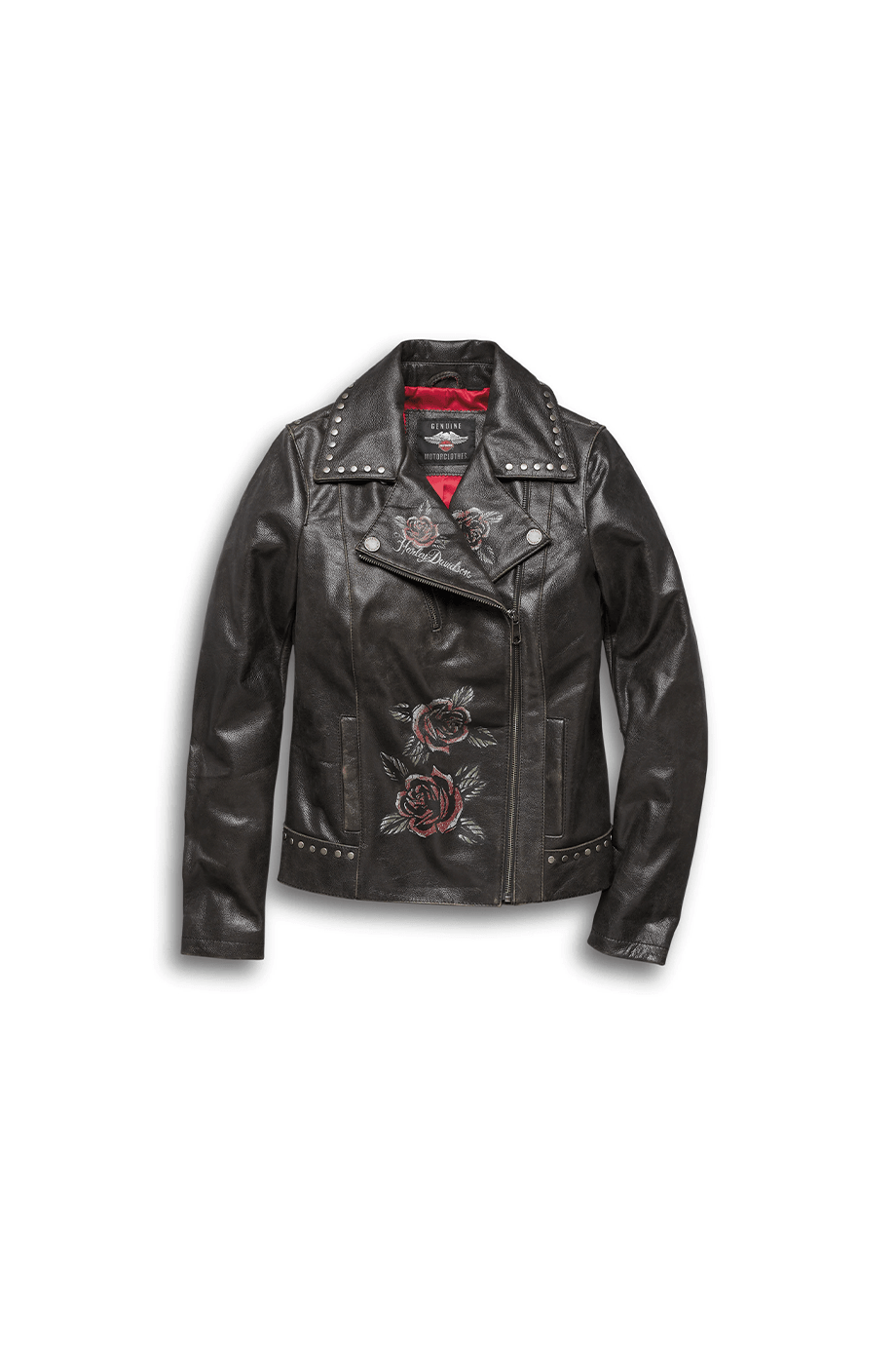 Harley-Davidson® Women's Roses & Studs Leather Biker Jacket