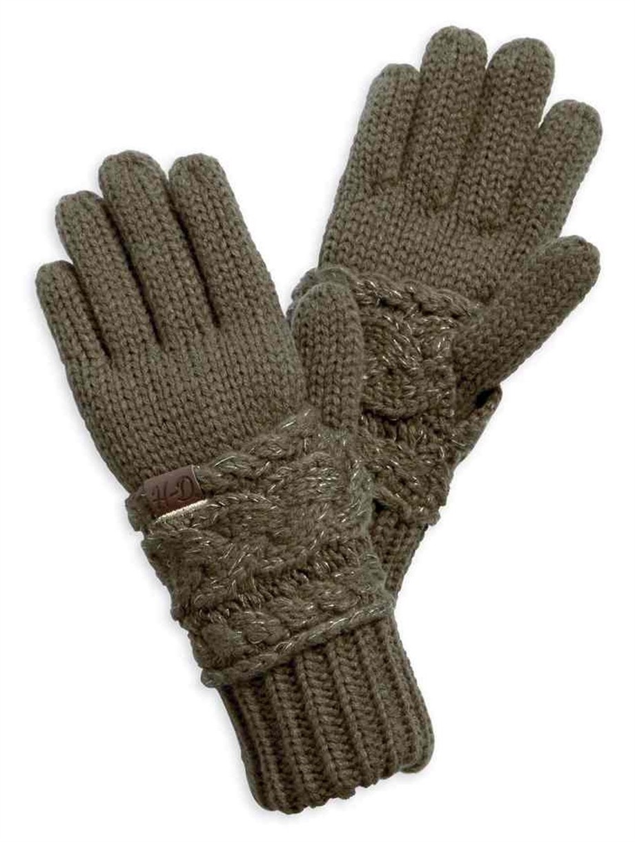 Harley-Davidson® Women's Chunky Knit Gloves, Stone Gray