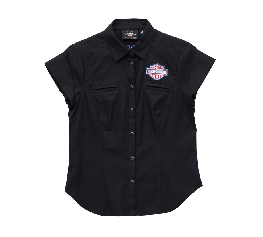 Harley-Davidson® Women's Land Of Liberty Solid Shirt - Black Beauty 2