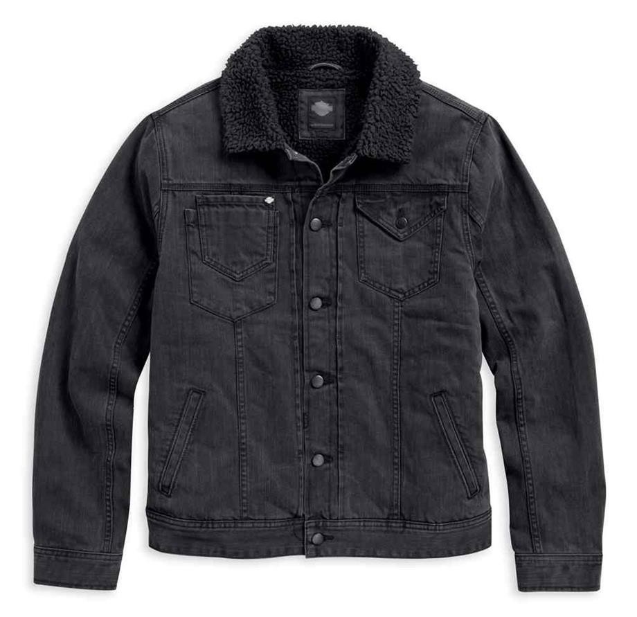 Men s Sherpa Fleece Collar Denim Causal Jacket