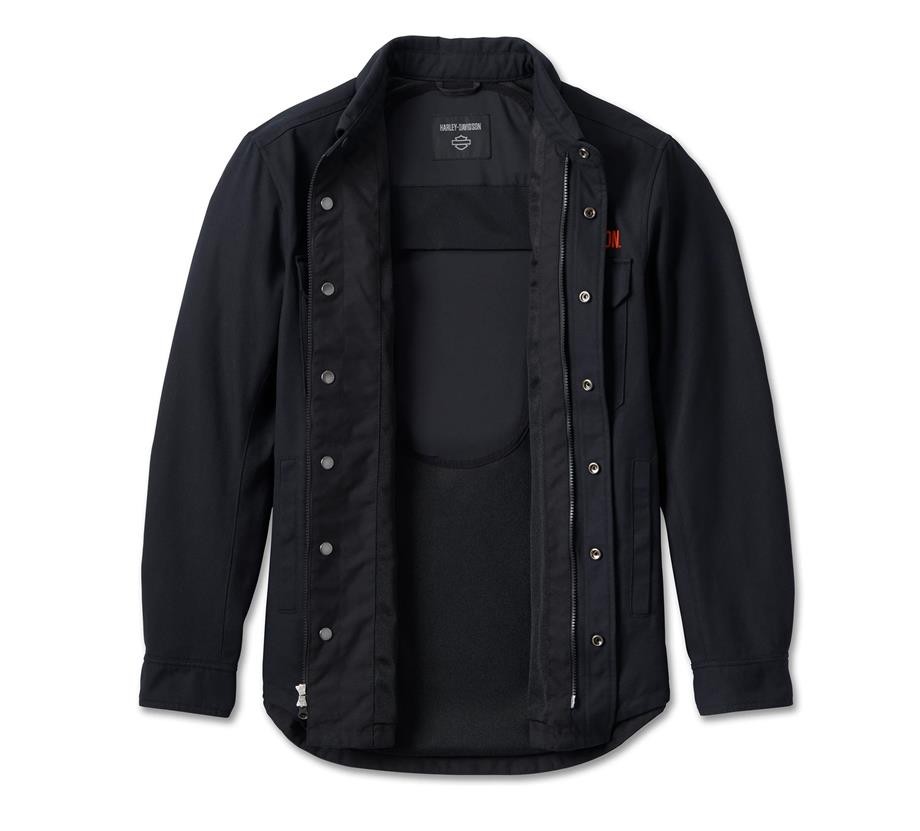 Men's Operative Riding Shirt Jacket - Black