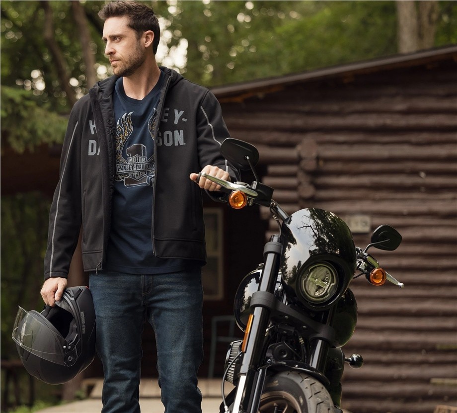 Harley-Davidson® Men's Deflector Hooded Riding Fleece - Black