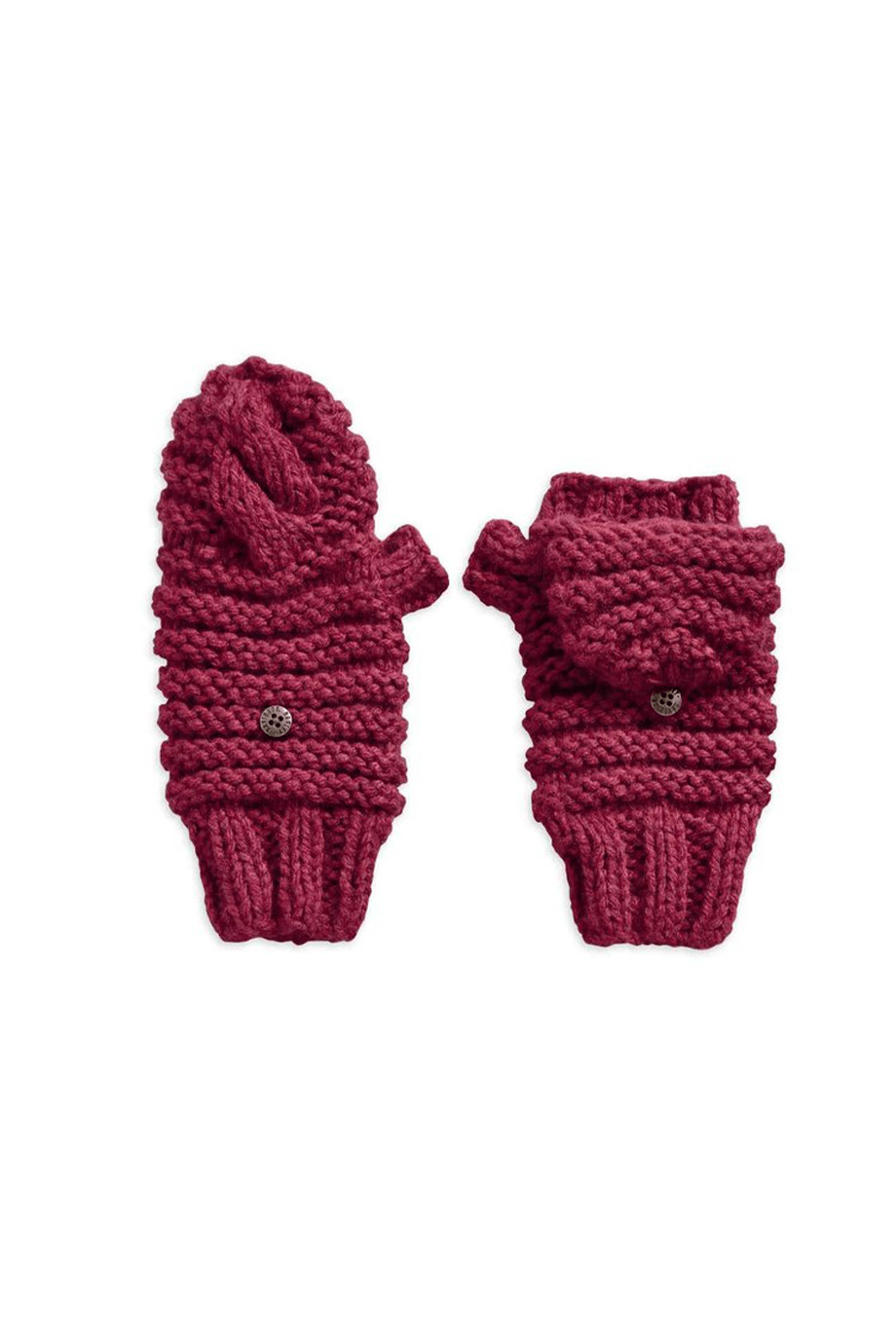 Harley-Davidson® Women's Chunky Knit Flip-Top Winter Mittens Dark Pink