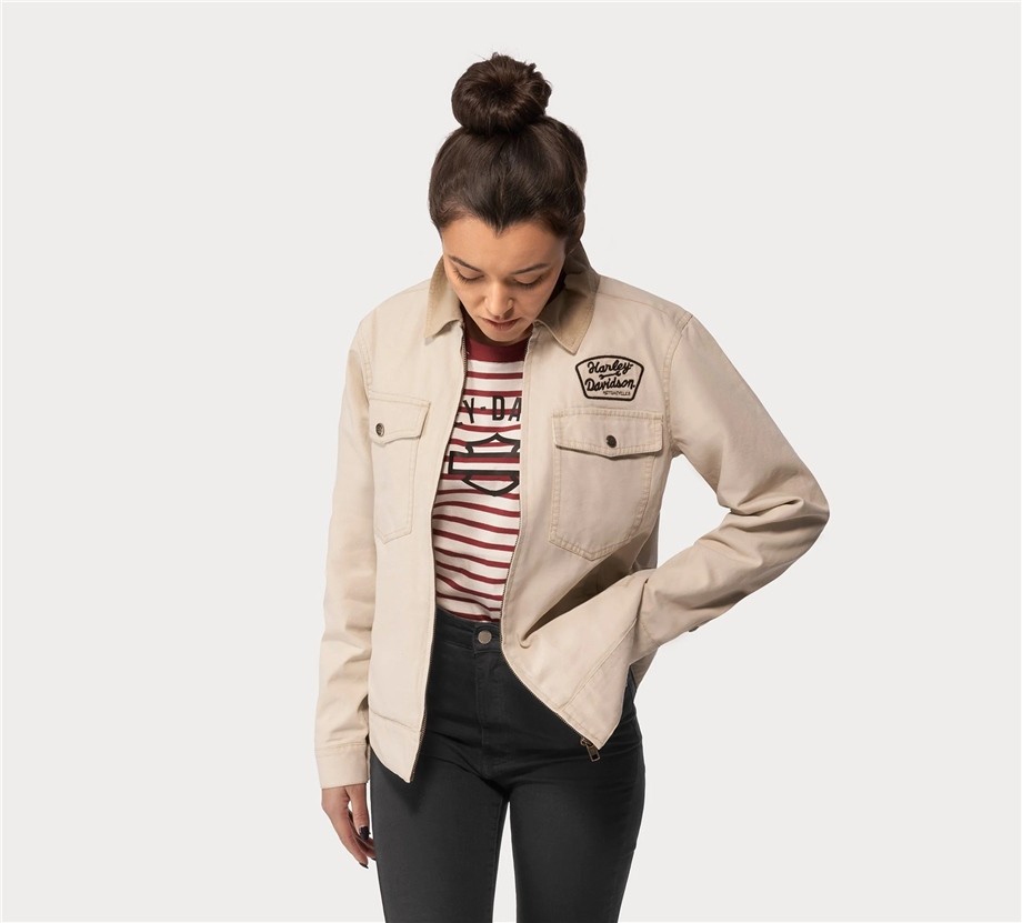 Harley-Davidson® Women's Mechanic Canvas Jacket - Oatmeal