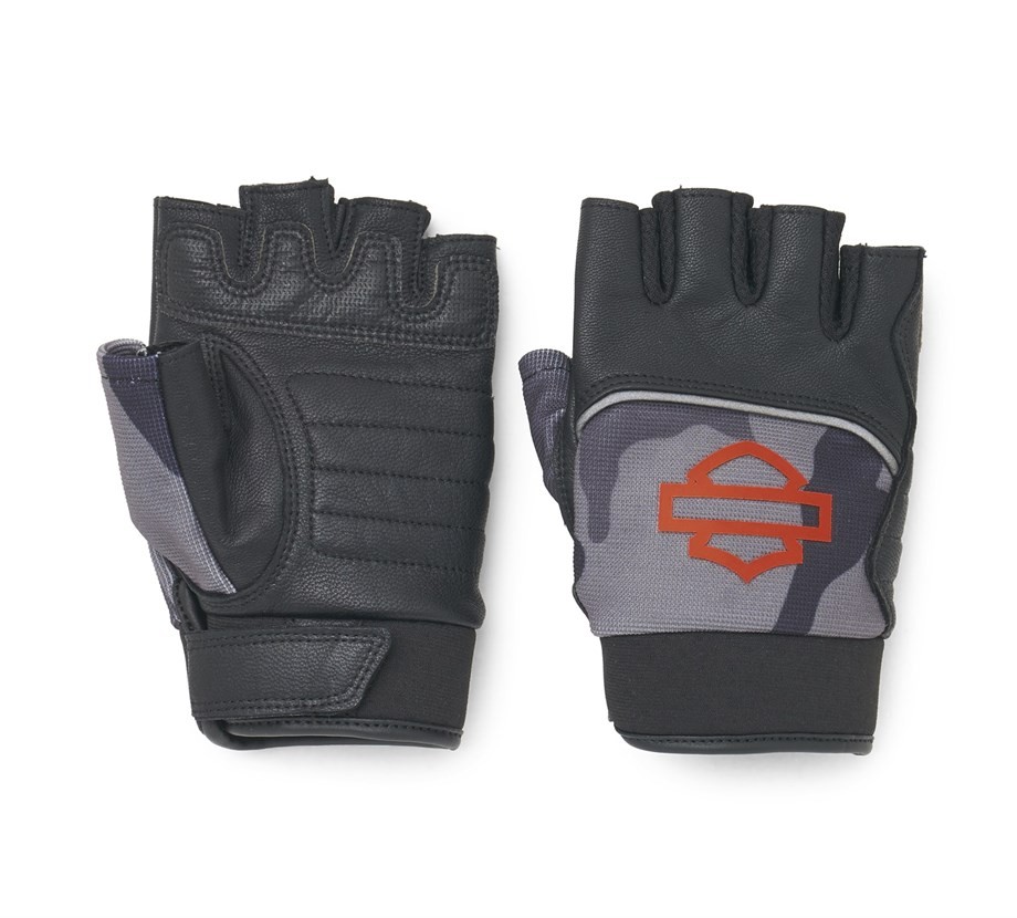 Harley-Davidson® Women's Operative Mixed Media Fingerless Gloves