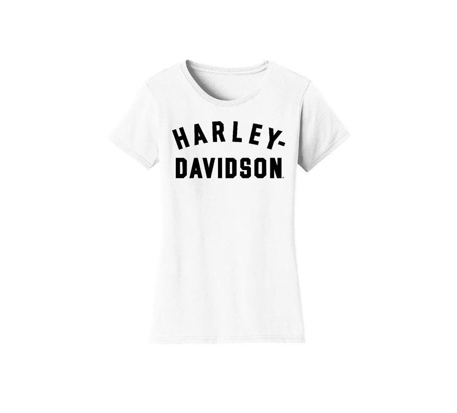 Harley-Davidson® Women's Forever Racer Font Tee - Bright White