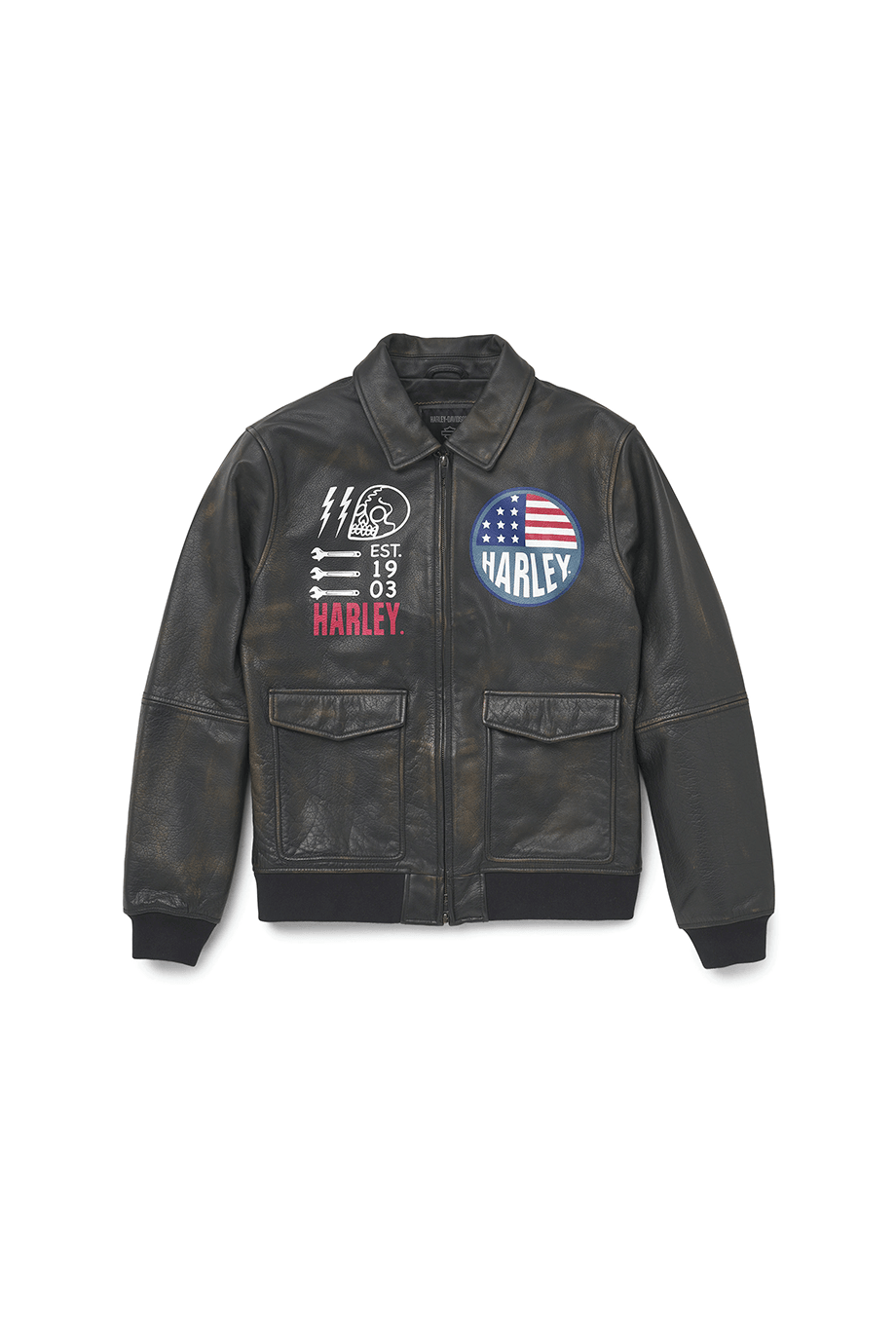 Harley-Davidson® Men's Archer Bomber Leather Jacket