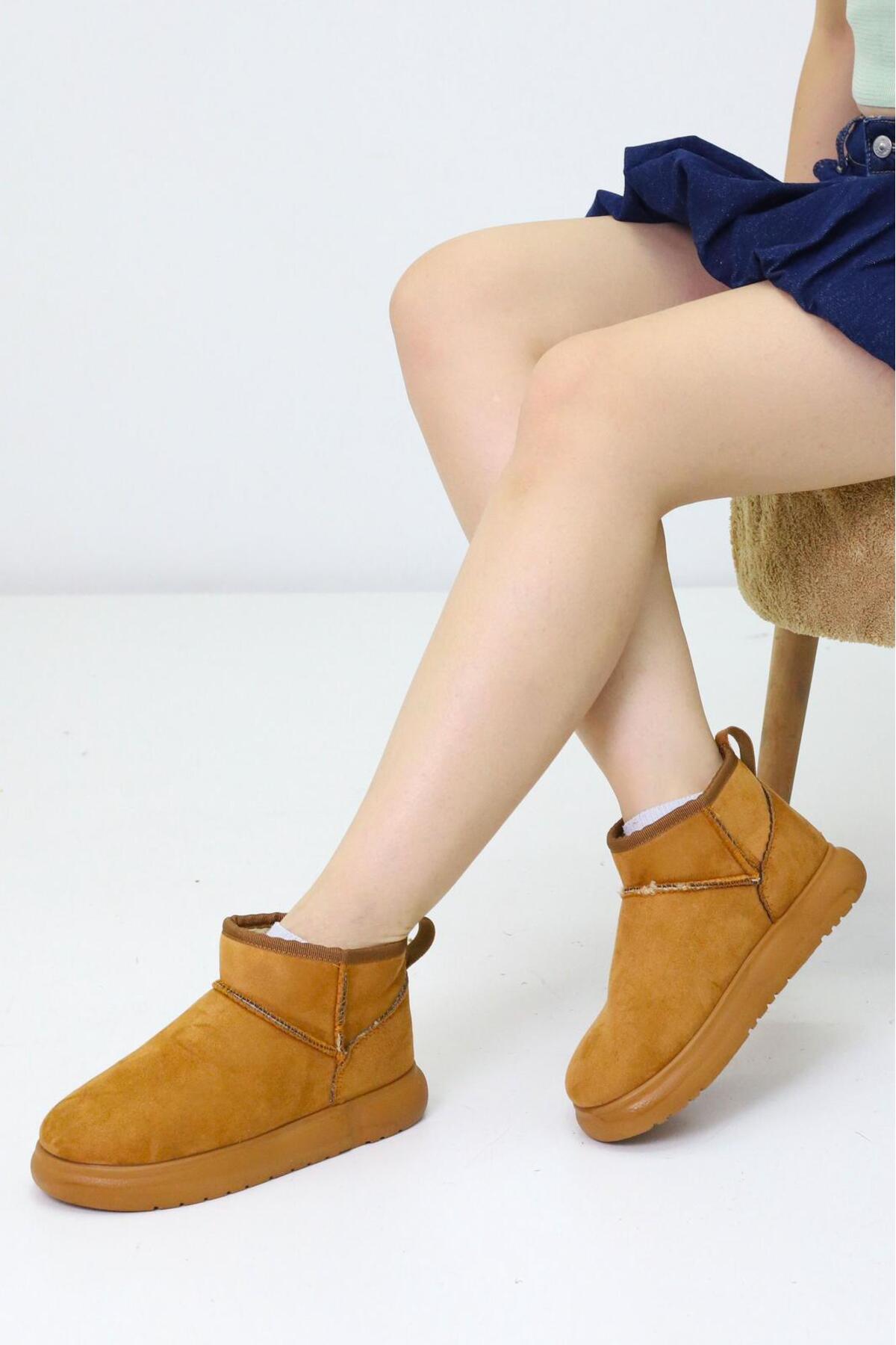 Kadın Ultra Bot – Kısa Konçlu Kürklü Kışlık Günlük Rahat