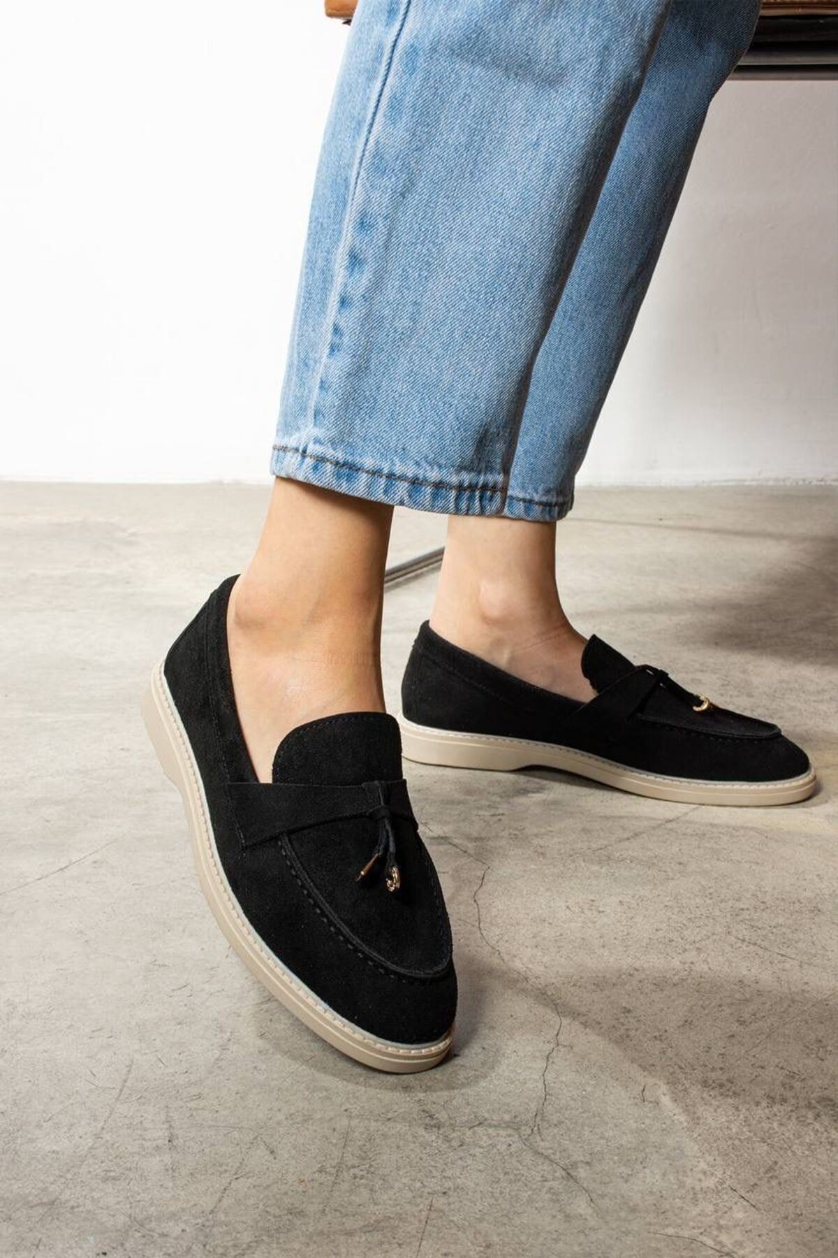 GÜNLÜK GİYMELİK KADİN LOAFER SUET AYAKKABI