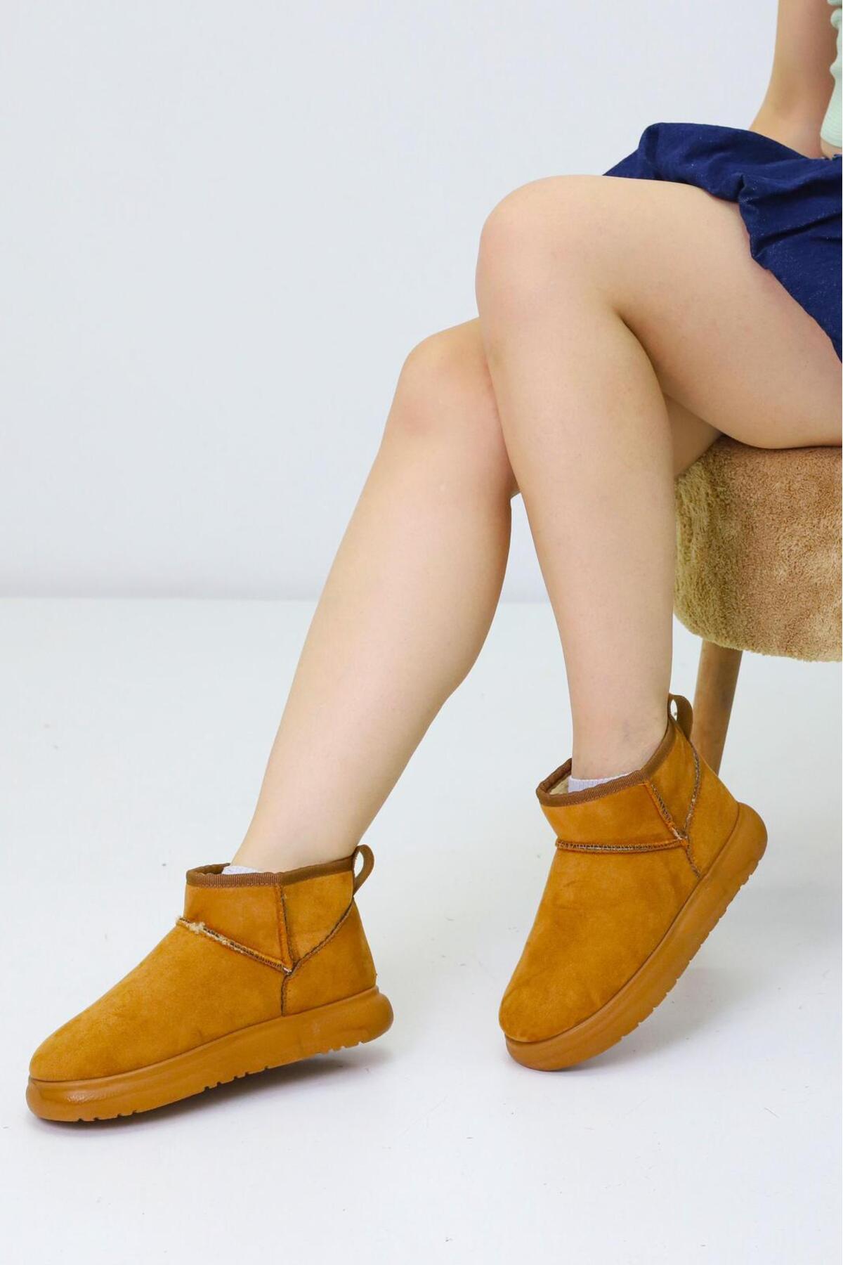 Kadın Ultra Bot – Kısa Konçlu Kürklü Kışlık Günlük Rahat