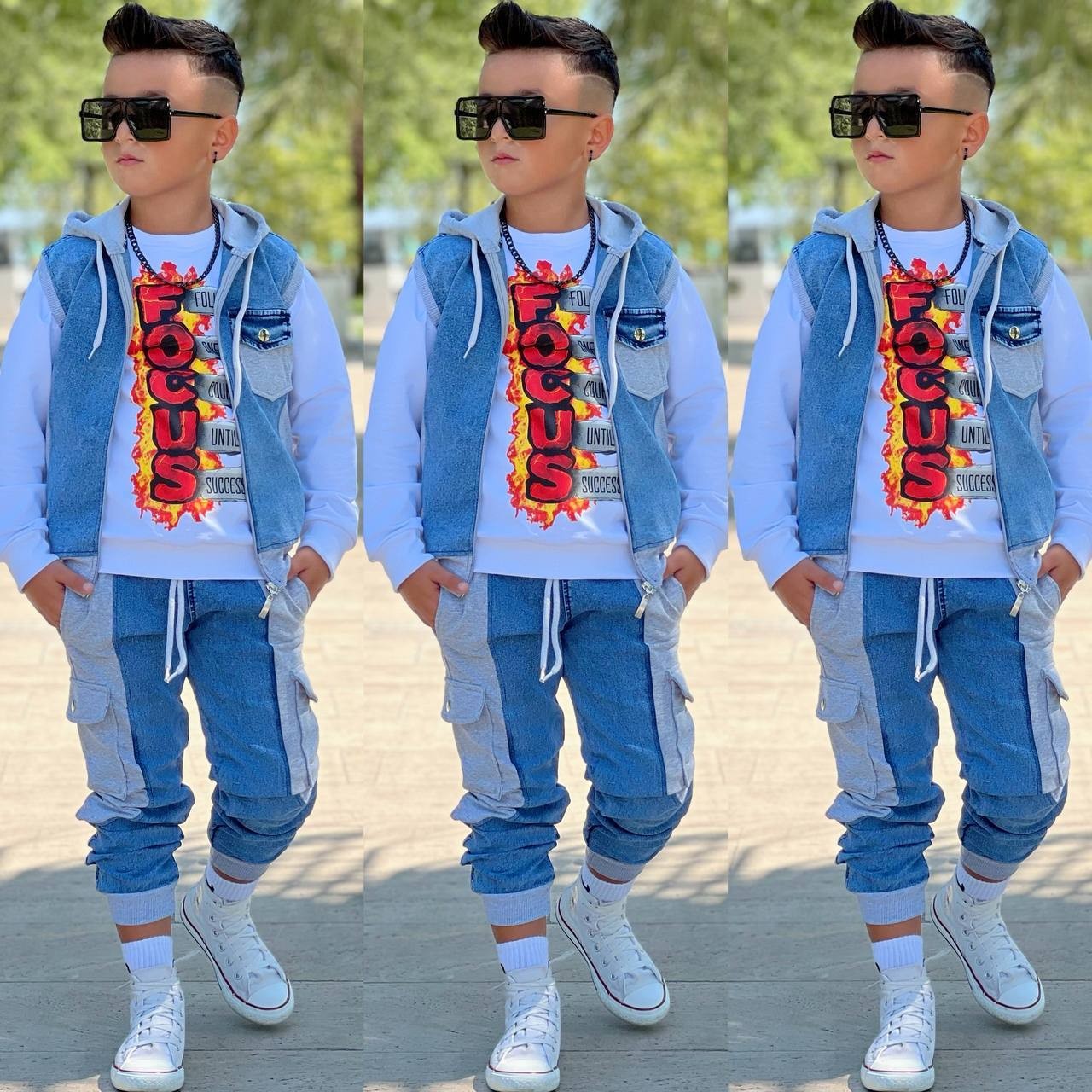 Erkek Çocuk Yelekli 3 Lü Takım