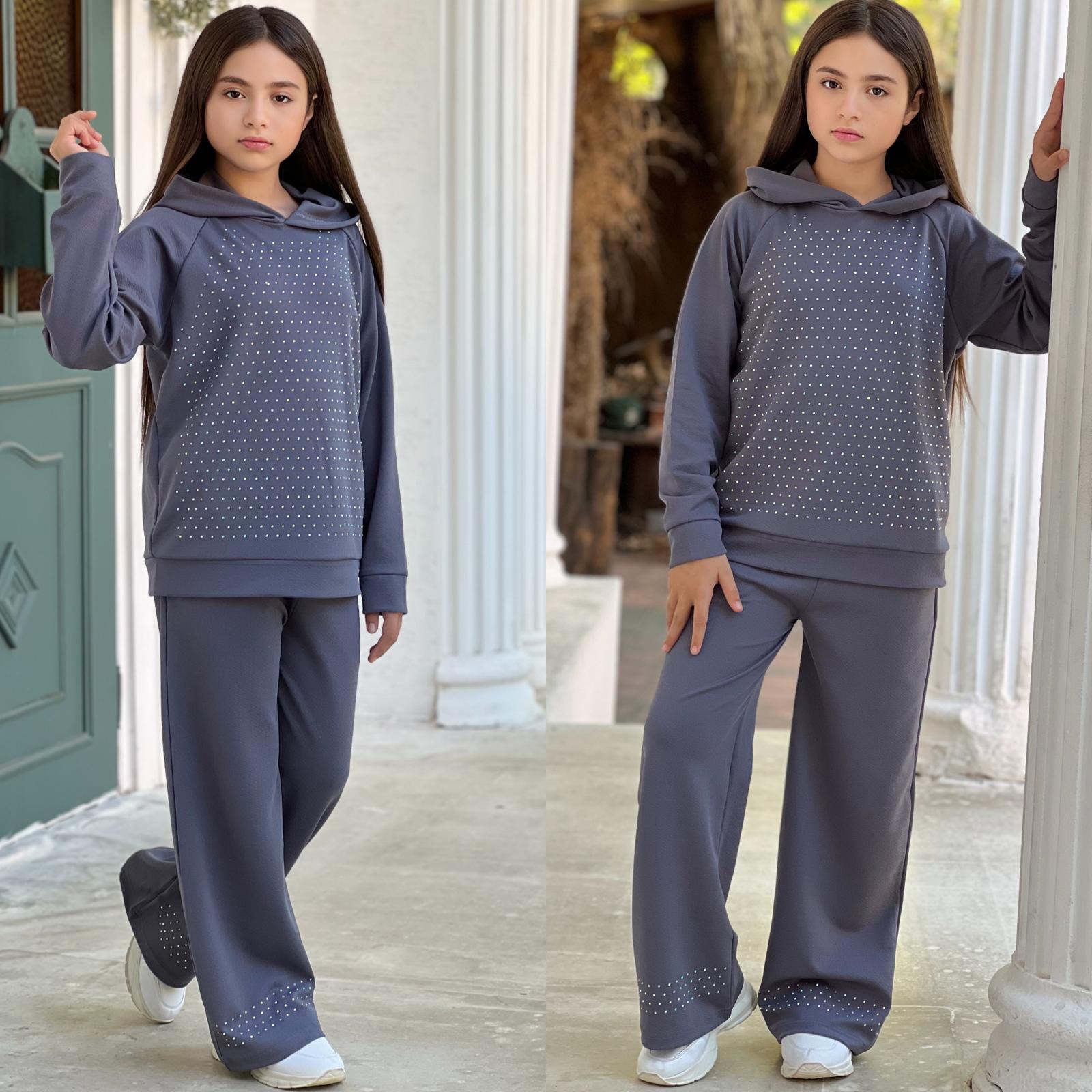 Kız Çocuk Çakıltaşı Kumaş 2 Li Takım